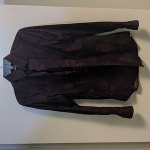 Express Slim Floral Dress Shirt Small